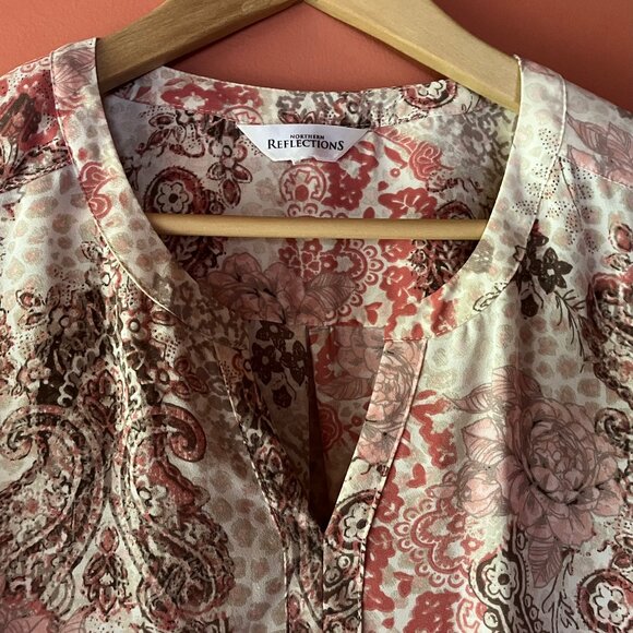 Soft Coral & Taupe Top - Picture 4 of 6